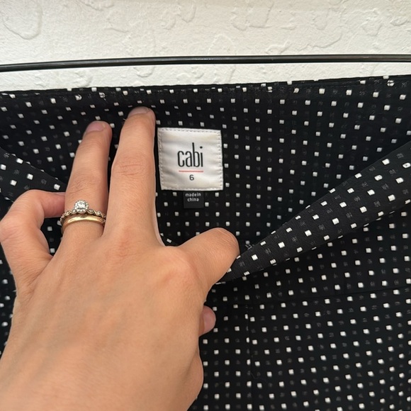 Cabi Seaside Chic Black White Polka Dot Trouser Pant Style #5175 Womens 6 - Picture 5 of 7